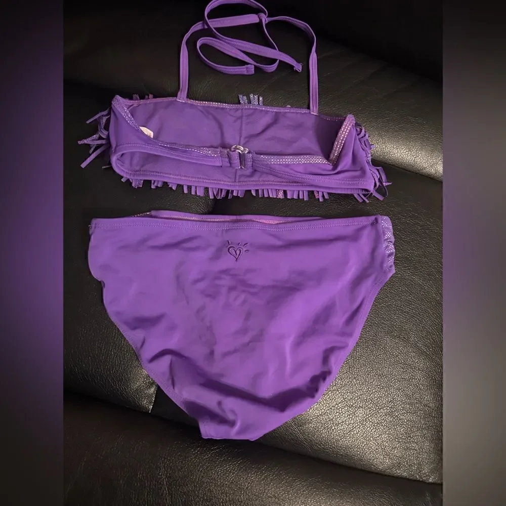 Kids Purple Tassels Bikini